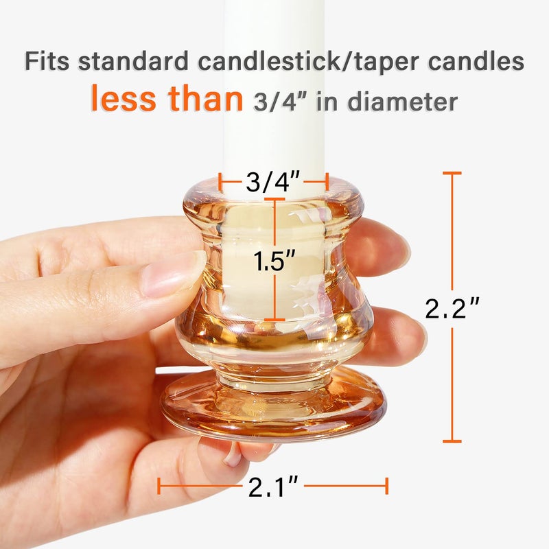 NITIME 12pcs Gold Candlestick Holders- Taper Candle Holders for Table Centerpiece- Glass Candle Holder for Wedding  Dinner Table  Party and Festival Decoration - Image 2
